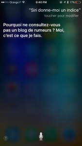 Siri répond à la présentation de l'iPhone 6S 9 le 8 septembre