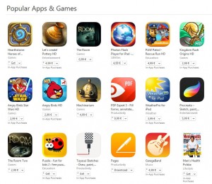 populaire applicaties en games