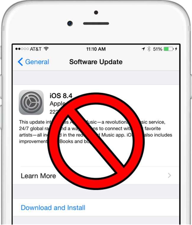 Abmeldung von iOS 8.4