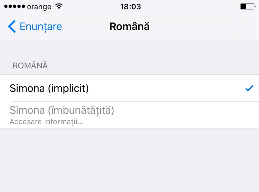 Activare voce imbunatatita Siri