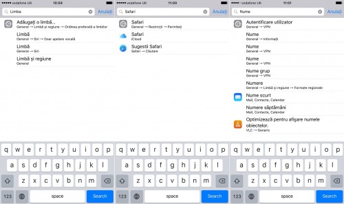 Configuración de iOS 9 Buscar 1