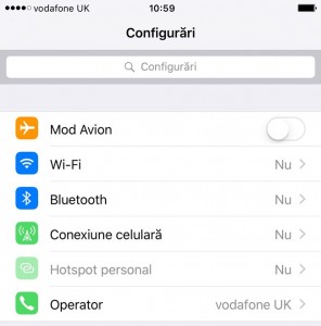 Cautare setari iOS 9