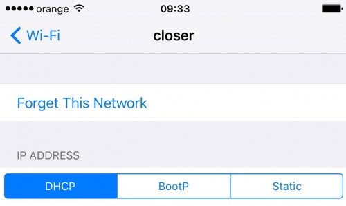 Ingora retea WiFi iOS 9