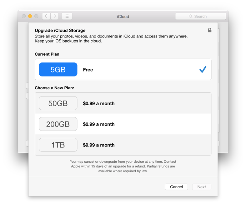 Les nouveaux abonnements iCloud