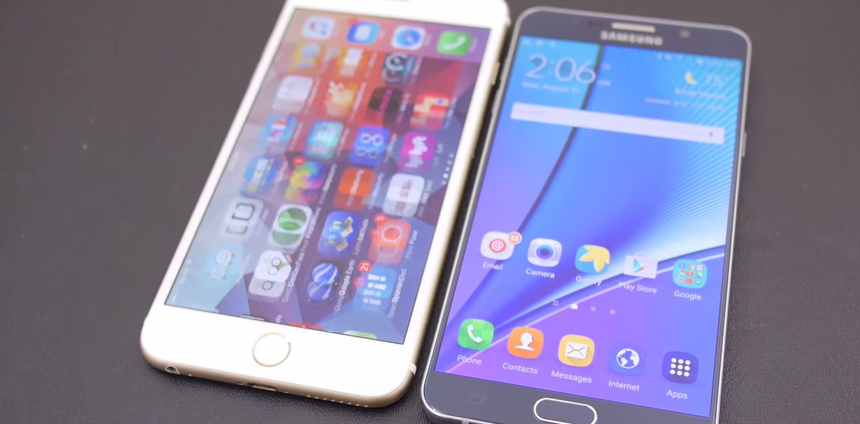 Samsung Galaxy Note 5 contre iPhone 6 Plus