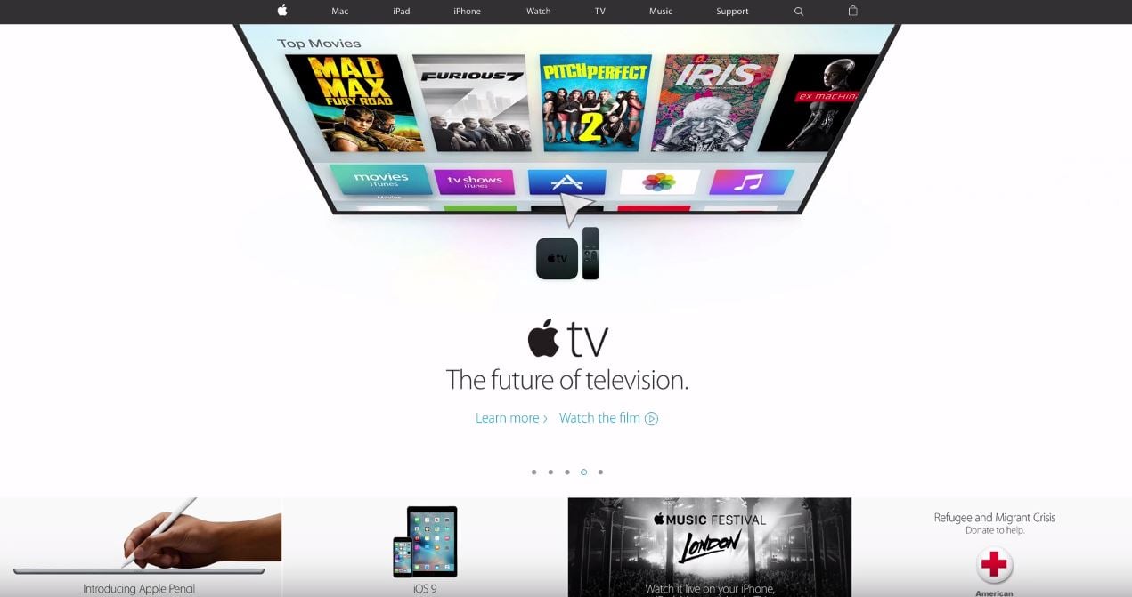 Browser dell'Apple TV 4
