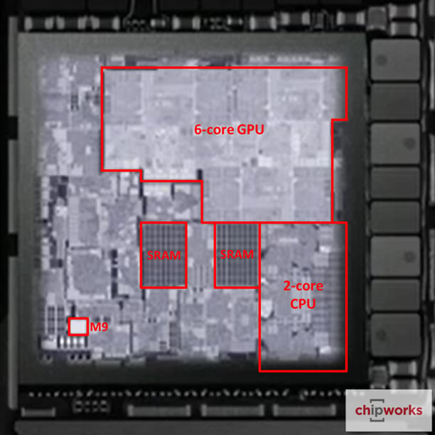 chip A9 iPhone 6S procesor dual-core cache 6 nuclee 1