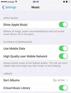 iCloud Music Library activated Romania