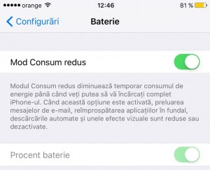 iOS 9 Mod Consum Redus