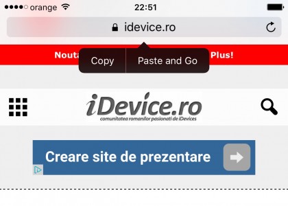 iOS 9 paste access