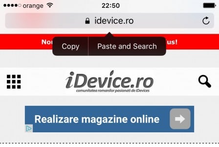 iOS 9 lipire cautare