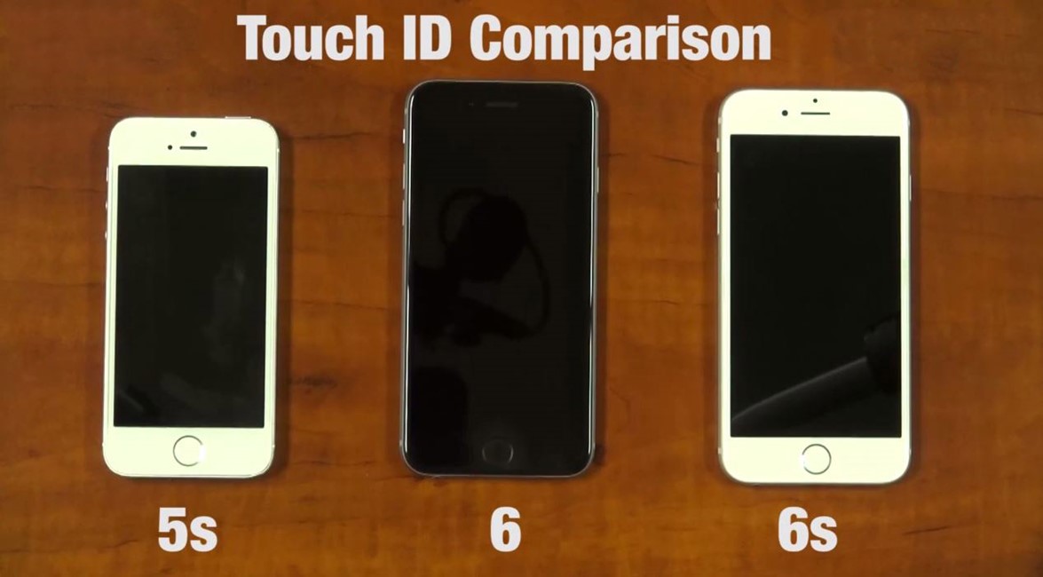 Porównanie iPhone'a 6S Touch ID z iPhonem 5S iPhonem 6