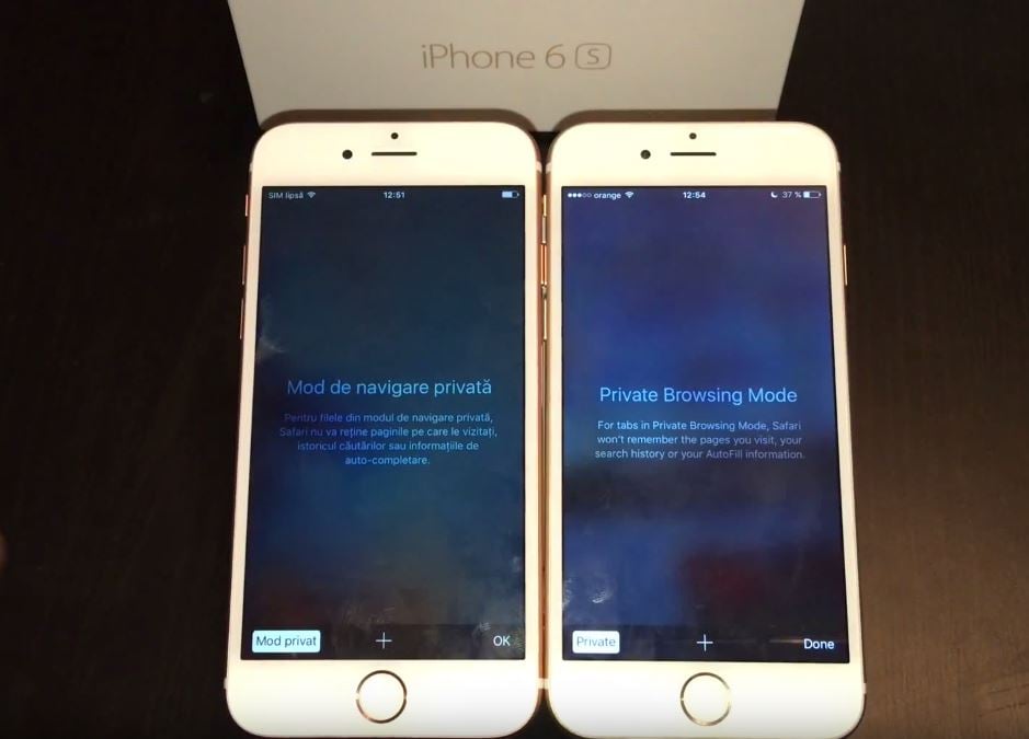 iPhone 6S iPhone 6 browser test