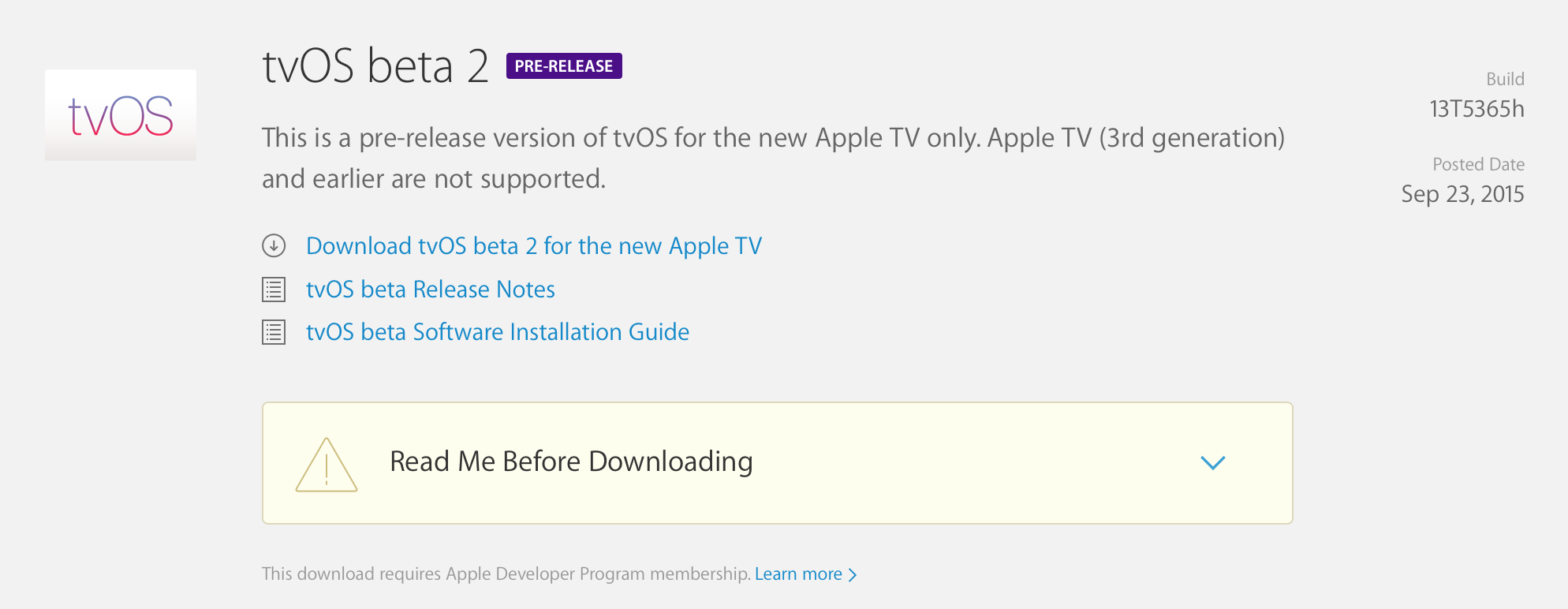 tvOS beta 2