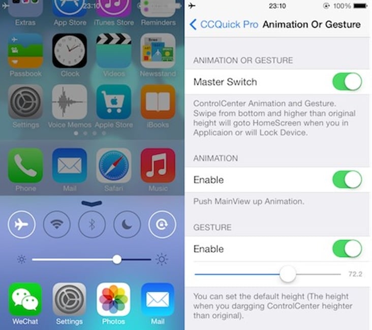 CCQuick Pro voor iOS9