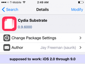 Cydia-substraat iOS 9