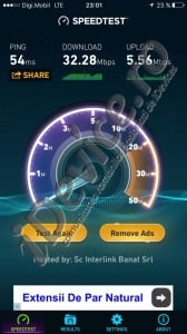 Szybkość Internetu Digi Mobil 4G 2