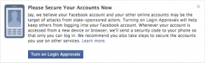 Facebook government monitoring warning