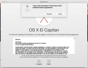 OS X EL Capitan 10.11 terms and conditions
