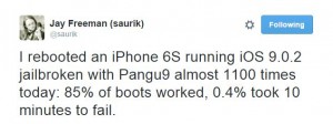 Pangu9 jailbreak iOS 9 errores de reinicio iPhone iPad 1
