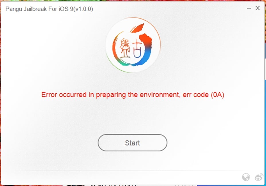 error 0A Pangu9 iOS 9 jailbreak