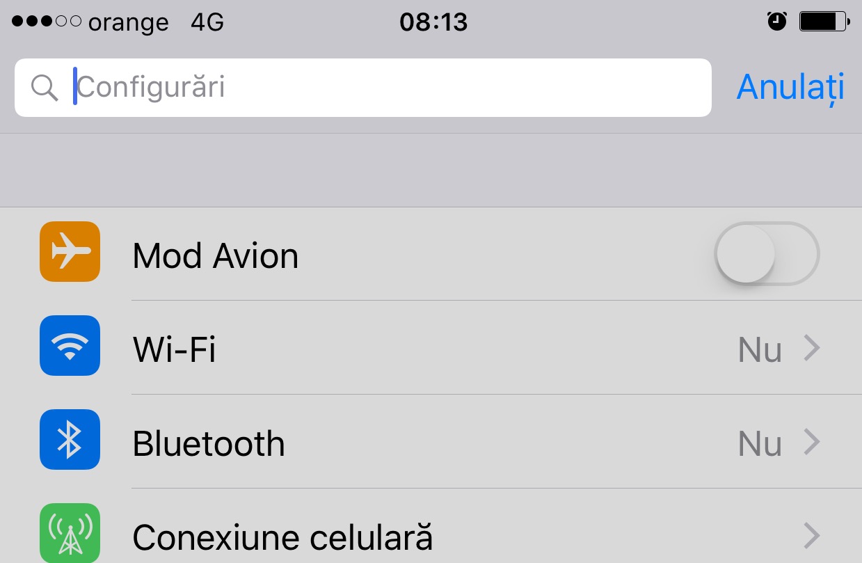 Configuración de búsqueda de iOS 9