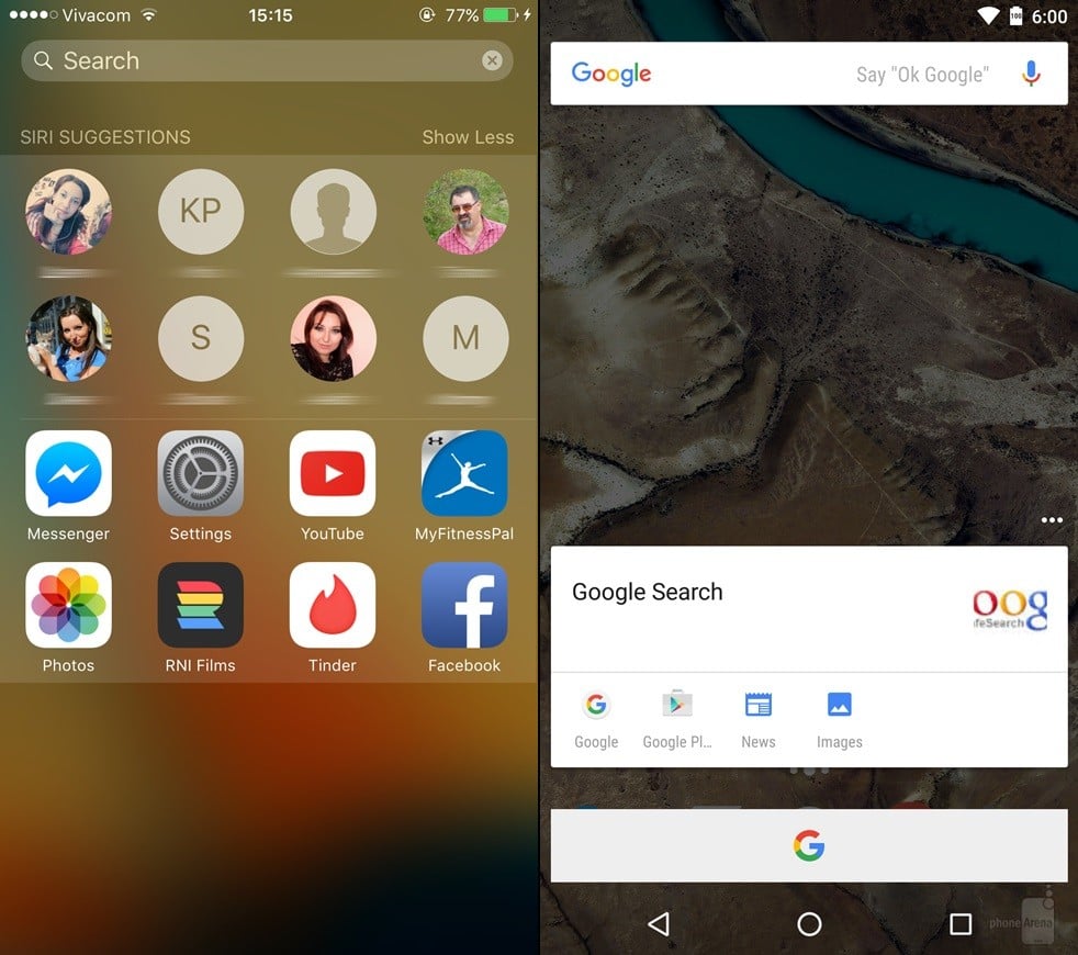 iOS 9 vs Android 6 Marshmallow - comparaison de conception 3