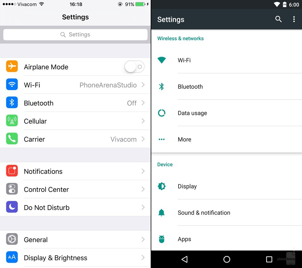 iOS 9 vs Android 6 Marshmallow - design comparison 6