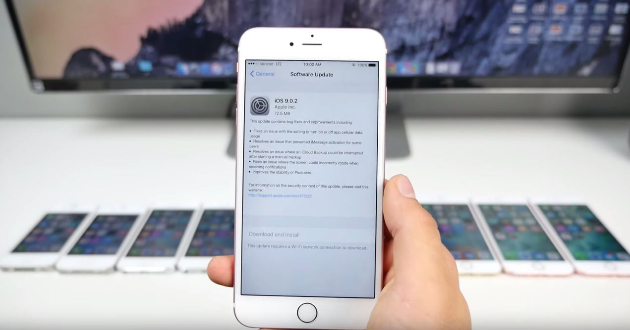 Prueba de velocidad de iOS 9.0.2 iPhone 6S iPhone 6 iPhone 5S iPhone 5 iPhone 4S