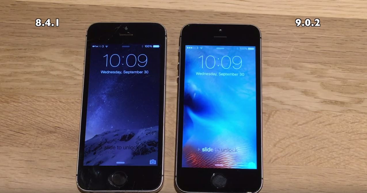 iOS 9.0.2 vs iOS 8.4.1 på iPhone 4S, 5 og 5S