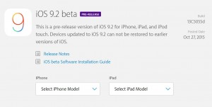 iOS bêta 9.2 1