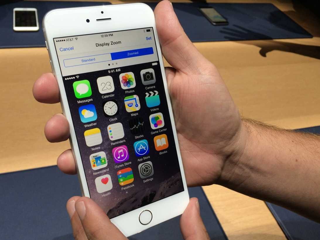 De iPhone 6S Plus-interface blijft achter