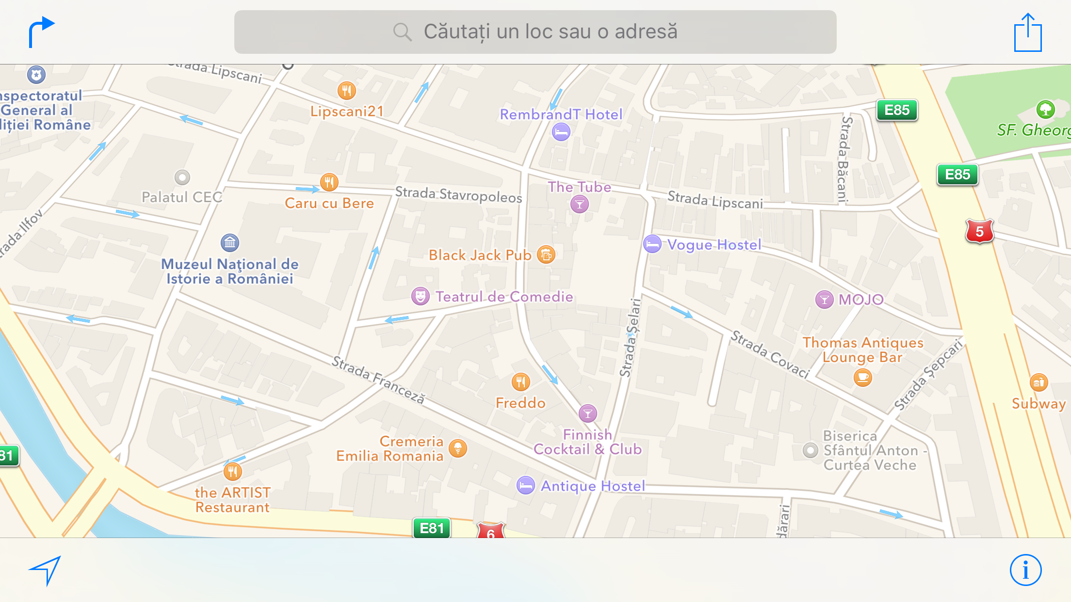 Punti di interesse di Apple Maps Romania