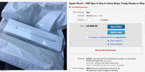 Apple Pencil prix élevé