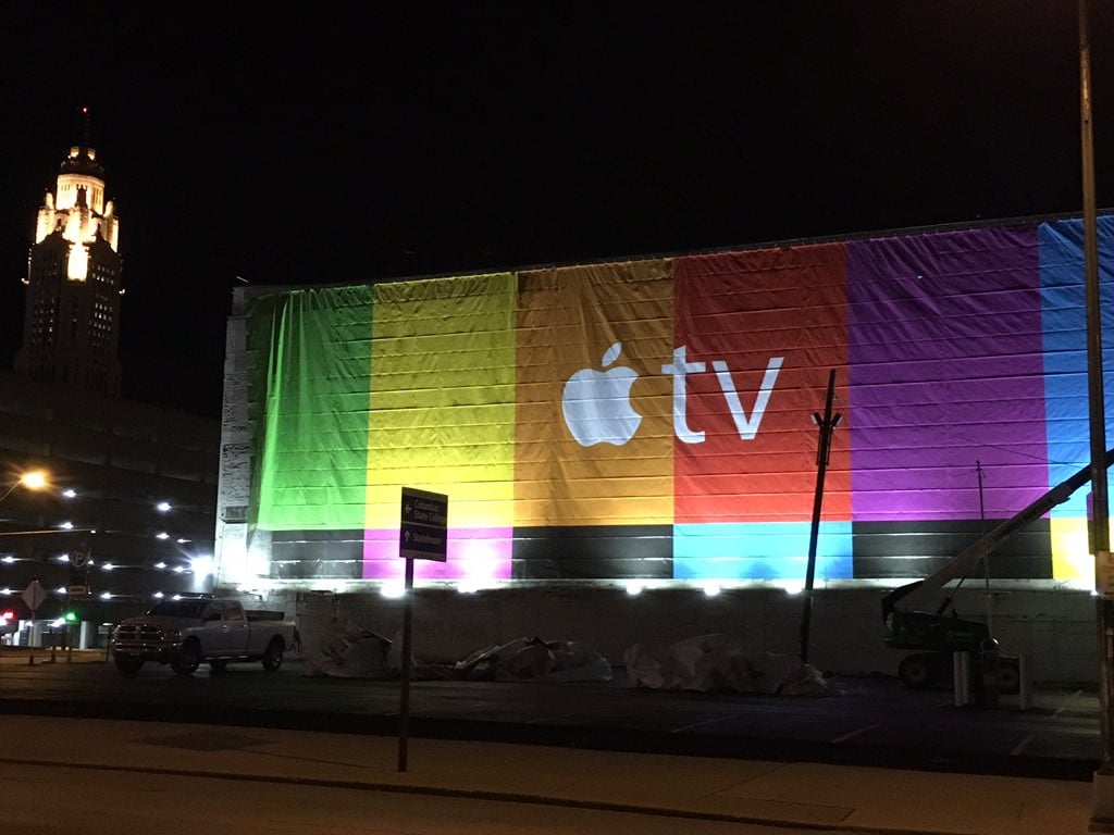 Apple TV advertising building 1