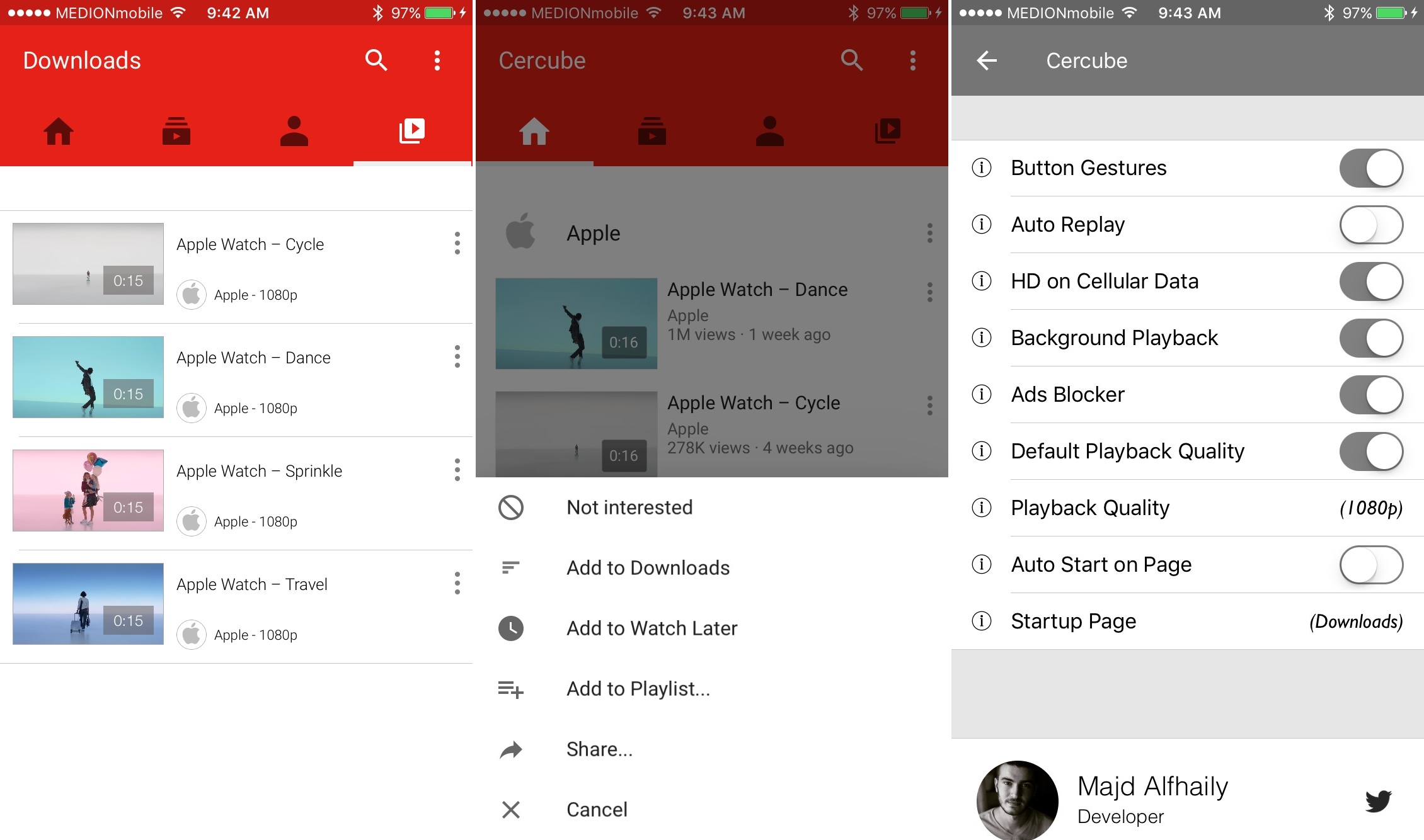 Cercube 3 (iOS 8 ja 9) lataa minkä tahansa YouTube-videon iPhoneen tai iPadiin