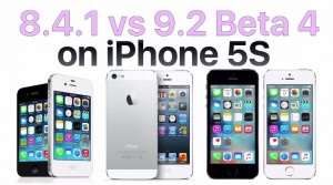 iOS 8.4.1 vs iOS 9.2 beta 4 suorituskyky