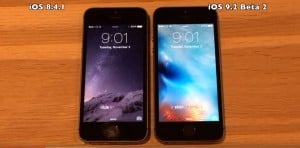 iOS 8.4.1 vs iOS 9.2 - sammenligning af ydeevne