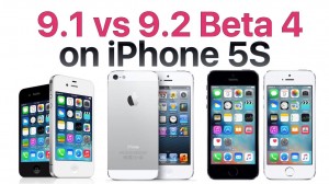 iOS 9.1 vs iOS 9.2 beta 4 suorituskyky