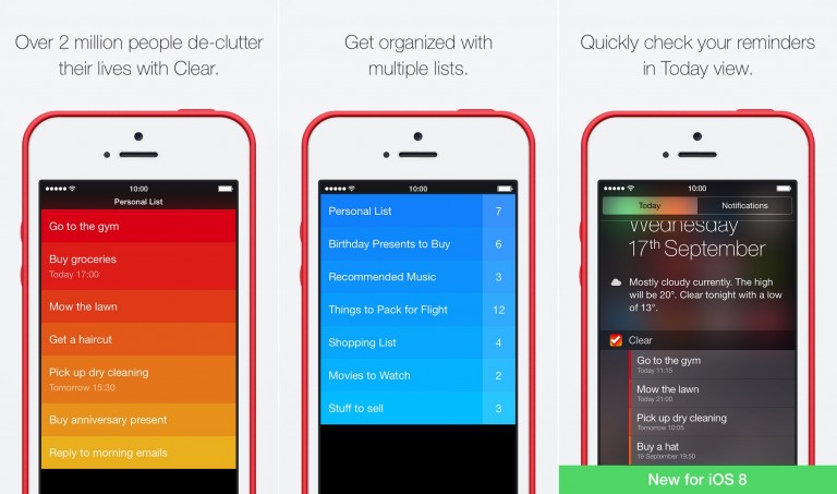 Clear – Tasks & To-Do List este oferit la PRET REDUS