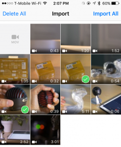 iOS 9.2 importerer USB-film