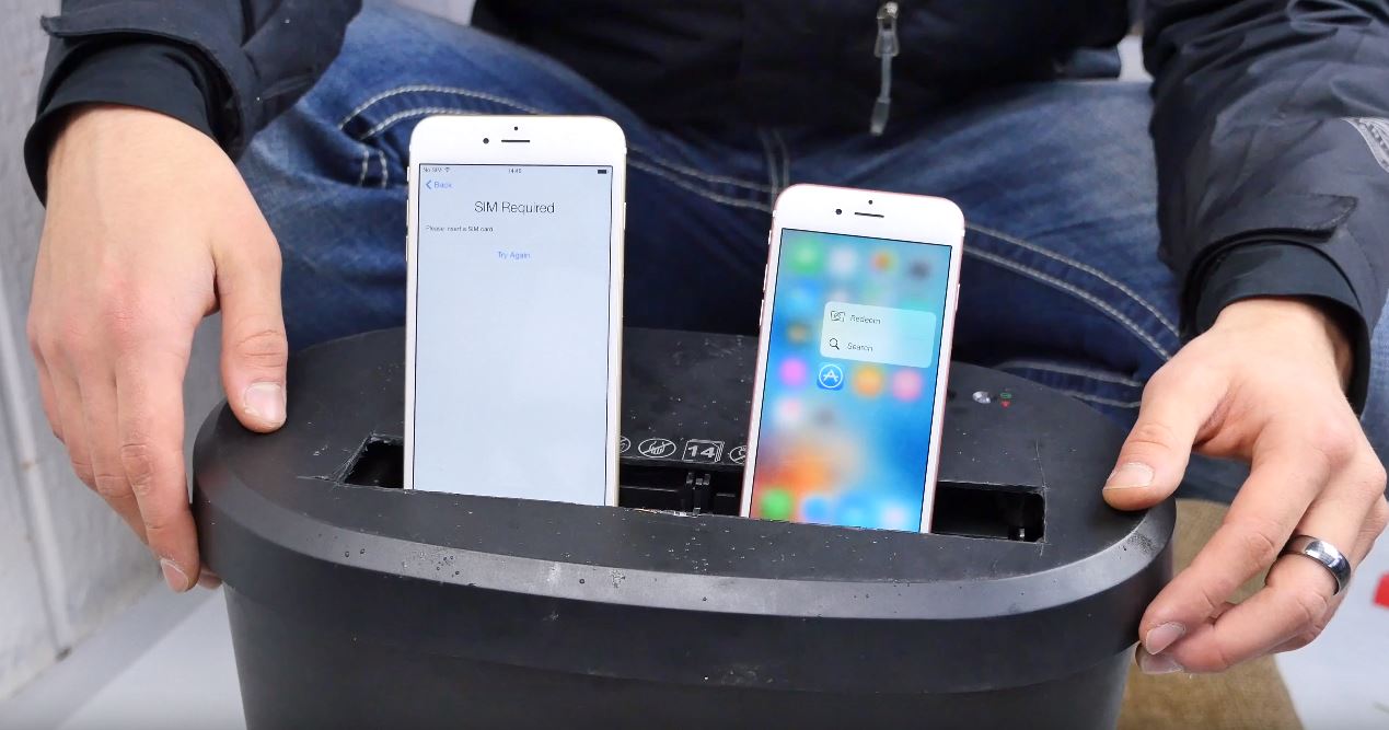 iPhone 6S kontra niszczarka dokumentów