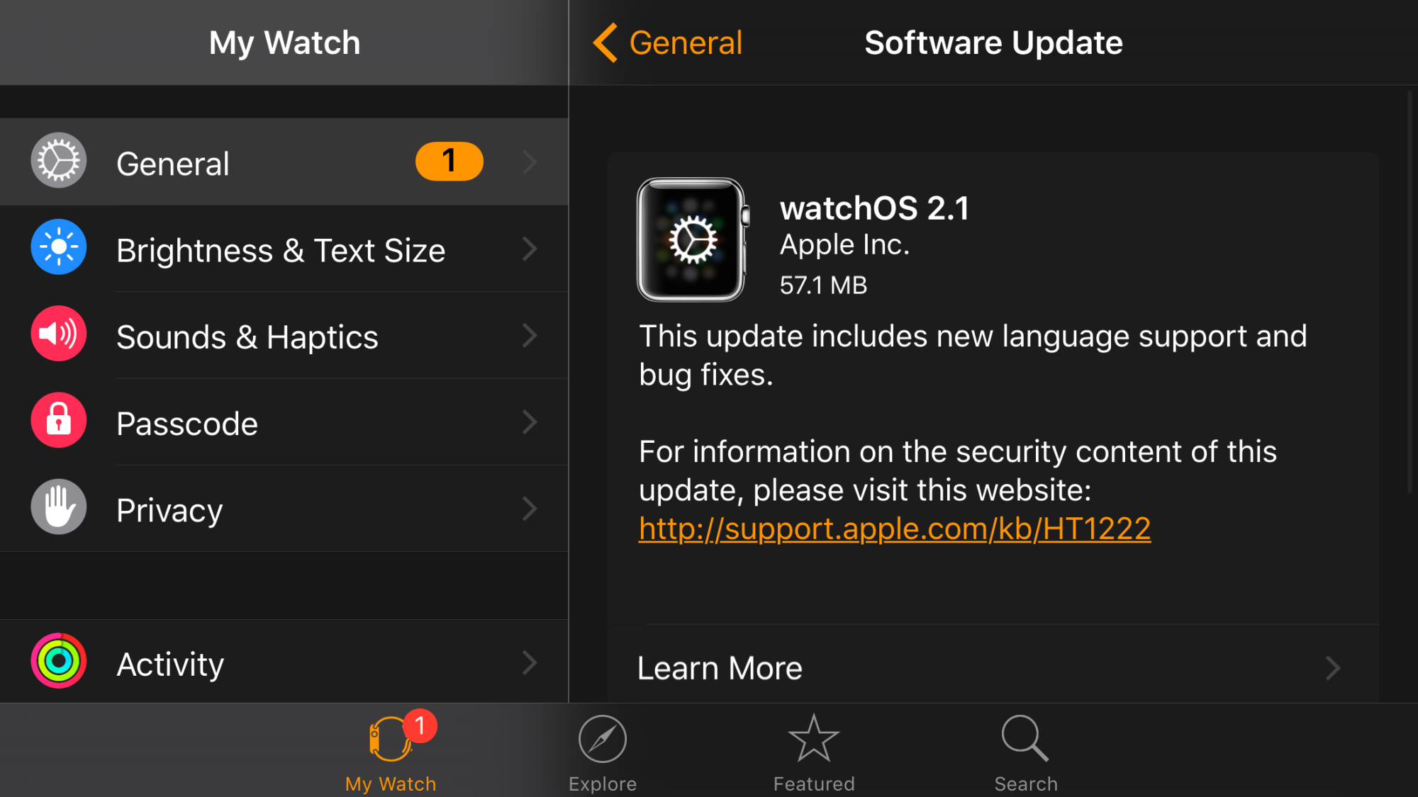 watchOS 2.1