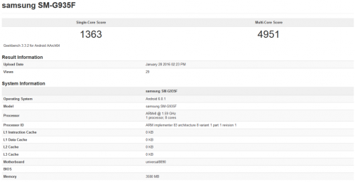 benchmark Samsung Galaxy S7 Edge Europe