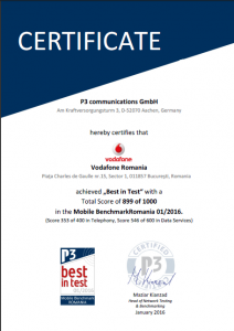 Certificazione di comunicazione vodafone p3