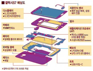 Samsung Galaxy S7 technical specifications diagram