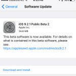 iOS 9.2.1 public beta 2