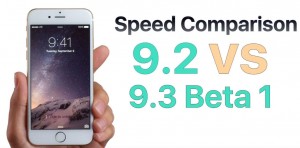 iOS 9.3 beta 1 vs iOS 9.2 suorituskyvyn vertailu