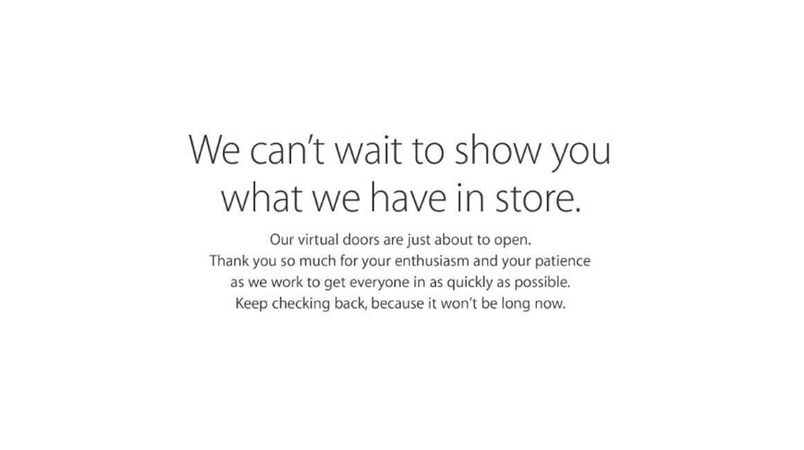 Apple Store Online closed pre-orders