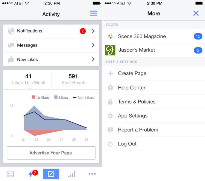 Facebook Pages Manager update